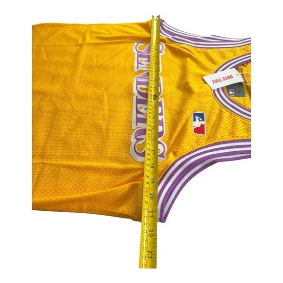 Full Send All Star Basketball Yellow Lakers Style Jersey Nelk Boys Men’s Size XL